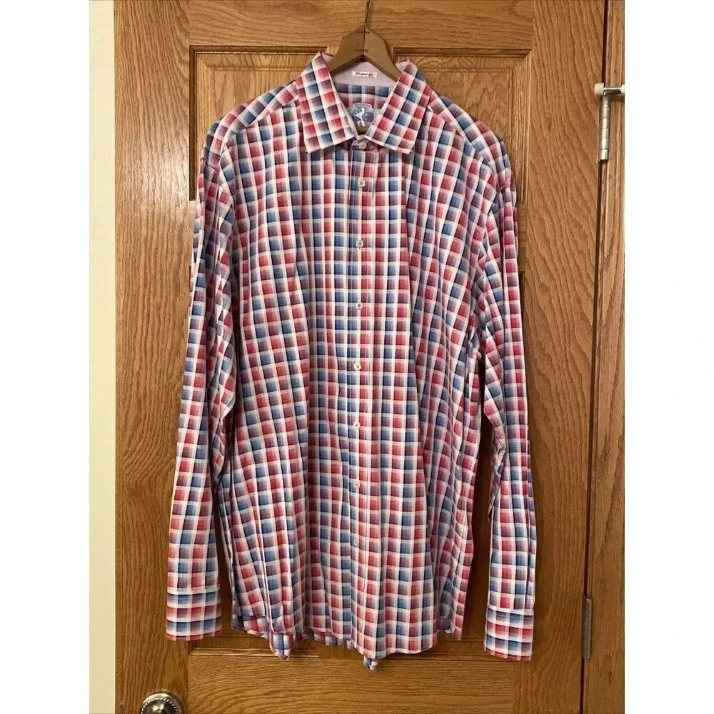 Bugatchi Mens 2XL Casual Shape Fit Shirt Casual Button Front Cotton